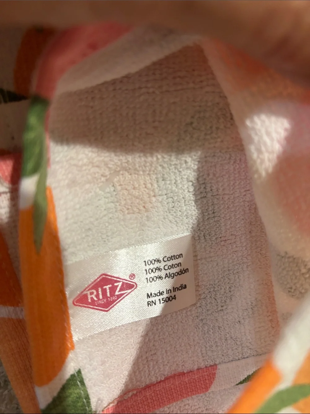 Colorful Citrus Kitchen Towels Set of 2 Oranges Grapefruit Print NWT Cotton